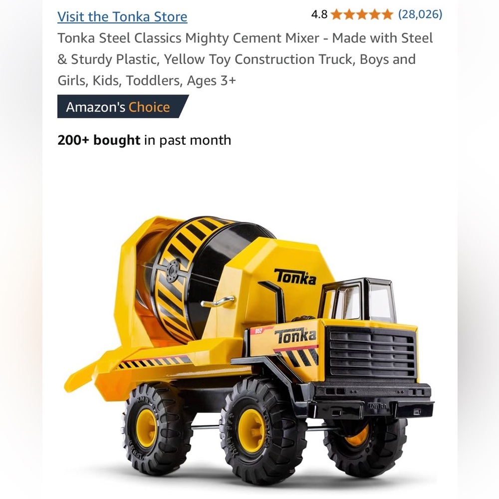“TONKA” STEEL CLASSICS MIGHTY CEMENT MIXER